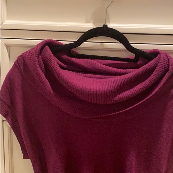 H&M Cowl Neck Purple Short Sleev Sweater - Picture 2 of 5